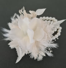 Load image into Gallery viewer, Boho corsage & buttonhole combo pearl bracelet - Wedding / School Formal