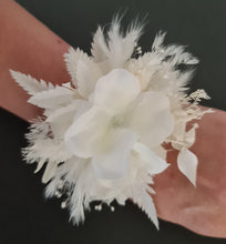 Load image into Gallery viewer, Boho corsage & buttonhole combo pearl bracelet - Wedding / School Formal