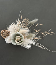 Load image into Gallery viewer, Double Sage green Everlasting flowers engagement cake topper
