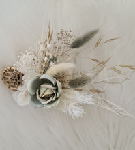 Load image into Gallery viewer, Double Sage green Everlasting flowers engagement cake topper