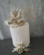 Load image into Gallery viewer, Sage green Everlasting flowers engagement cake topper x 2