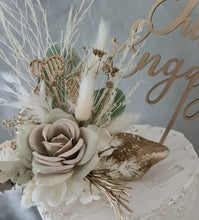 Load image into Gallery viewer, Sage green Everlasting flowers engagement cake topper x 2
