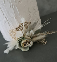 Load image into Gallery viewer, Sage green Everlasting flowers engagement cake topper x 2
