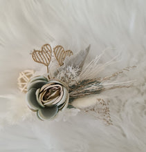 Load image into Gallery viewer, Sage green Everlasting flowers engagement cake topper x 2