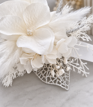 Load image into Gallery viewer, White & silver everlasting flowers corsage & buttonhole – school formal
