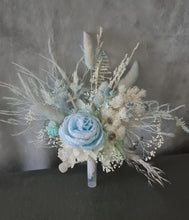 Load image into Gallery viewer, Baby blue floral cake topper – Christening, Baptism, Holly Communion