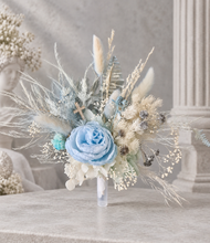 Load image into Gallery viewer, Baby blue floral cake topper – Christening, Baptism, Holly Communion