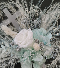 Load image into Gallery viewer, 2 x Floral cake topper baby blue & white – Christening, Baptism, Holly Communion