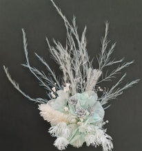 Load image into Gallery viewer, 2 x Floral cake topper baby blue & white – Christening, Baptism, Holly Communion