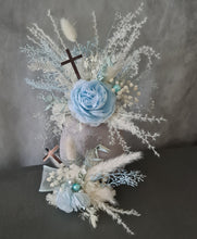 Load image into Gallery viewer, Blue & white Floral cake topper x 2– Christening, Baptism, Holly Communion