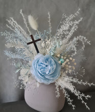 Load image into Gallery viewer, Blue & white Floral cake topper x 2– Christening, Baptism, Holly Communion