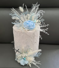 Load image into Gallery viewer, Blue & white Floral cake topper x 2– Christening, Baptism, Holly Communion
