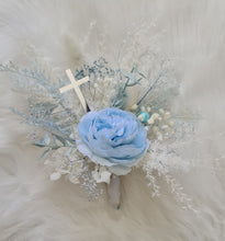 Load image into Gallery viewer, Blue & white Floral cake topper x 2– Christening, Baptism, Holly Communion