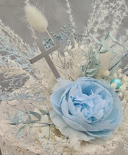 Load image into Gallery viewer, Blue & white Floral cake topper x 2– Christening, Baptism, Holly Communion