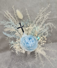 Load image into Gallery viewer, Blue & white Floral cake topper x 2– Christening, Baptism, Holly Communion