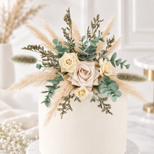 Load image into Gallery viewer, Everlasting flowers cake topper - Sage & neutral