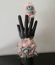 Load image into Gallery viewer, Everlasting flowers school formal / prom corsage & buttonhole set - pink & silver bling