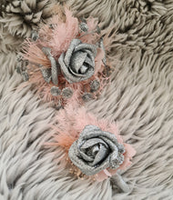Load image into Gallery viewer, Everlasting flowers school formal / prom corsage & buttonhole set - pink & silver bling