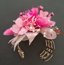 Load image into Gallery viewer, Hot Pink school formal / prom set - bangle corsage, buttonhole & hair pin