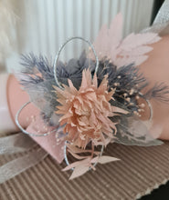 Load image into Gallery viewer, Sparkling grey, silver & blush everlasting flowers – school formal / prom corsage