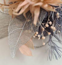 Load image into Gallery viewer, Sparkling grey, silver & blush everlasting flowers – school formal / prom corsage