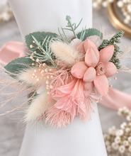Load image into Gallery viewer, School formal set - corsage & buttonhole in sage & blush colours