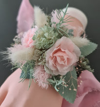 Load image into Gallery viewer, School formal set - corsage & buttonhole in sage, olive green & blush colours