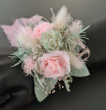 Load image into Gallery viewer, School formal set - corsage & buttonhole in sage, olive green & blush colours