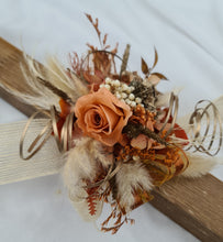 Load image into Gallery viewer, Rustic orange preserved flowers corsage – school formal, prom, graduation