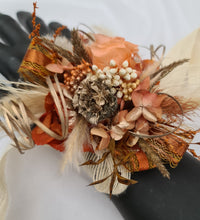 Load image into Gallery viewer, Rustic orange preserved flowers corsage – school formal, prom, graduation