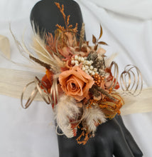 Load image into Gallery viewer, Rustic orange preserved flowers corsage – school formal, prom, graduation
