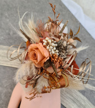 Load image into Gallery viewer, Rustic orange preserved flowers corsage – school formal, prom, graduation