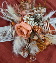 Load image into Gallery viewer, Rustic orange preserved flowers corsage – school formal, prom, graduation