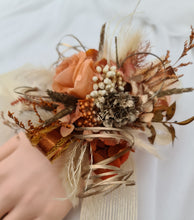 Load image into Gallery viewer, Rustic orange preserved flowers corsage – school formal, prom, graduation