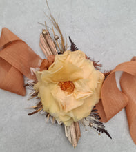 Load image into Gallery viewer, Preserved French rose rustic style corsage – school formal, prom, graduation, wedding