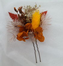Load image into Gallery viewer, Preserved flowers bobby pin large x 3 rustic, terracotta