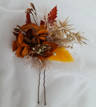 Load image into Gallery viewer, Preserved flowers bobby pin large x 3 rustic, terracotta