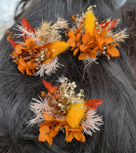 Load image into Gallery viewer, Preserved flowers bobby pin large x 3 rustic, terracotta