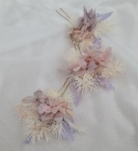 Load image into Gallery viewer, Preserved flowers bobby pin large x 3 blush pastel colours