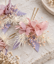 Load image into Gallery viewer, Preserved flowers bobby pin large x 3 blush pastel colours