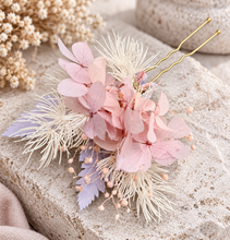 Load image into Gallery viewer, Preserved flowers bobby pin large x 3 blush pastel colours