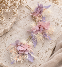 Load image into Gallery viewer, Preserved flowers bobby pin large x 3 blush pastel colours