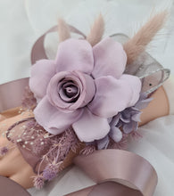 Load image into Gallery viewer, Everlasting flowers dusty violet corsage - School formal, prom, graduation, wedding