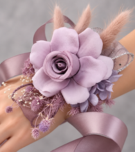 Load image into Gallery viewer, Everlasting flowers dusty violet corsage - School formal, prom, graduation, wedding