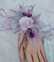 Load image into Gallery viewer, Preserved peony violet purple corsage metallic ribbon - School formal, prom, graduation, wedding