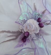 Load image into Gallery viewer, Preserved peony violet purple corsage metallic ribbon - School formal, prom, graduation, wedding