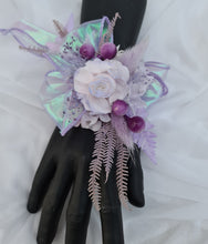 Load image into Gallery viewer, Preserved peony violet purple corsage metallic ribbon - School formal, prom, graduation, wedding