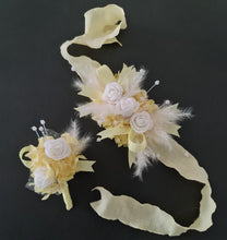 Load image into Gallery viewer, Dainty Yellow corsage & buttonhole set - School formal, prom, graduation, wedding