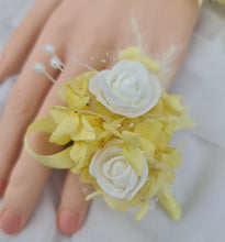 Load image into Gallery viewer, Dainty Yellow corsage & buttonhole set - School formal, prom, graduation, wedding