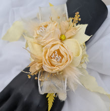 Load image into Gallery viewer, Yellow peony corsage & buttonhole set - School formal, prom, graduation, wedding